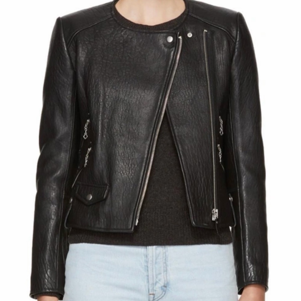 Isabel Marant Etoile Black Leather Moto Jacket